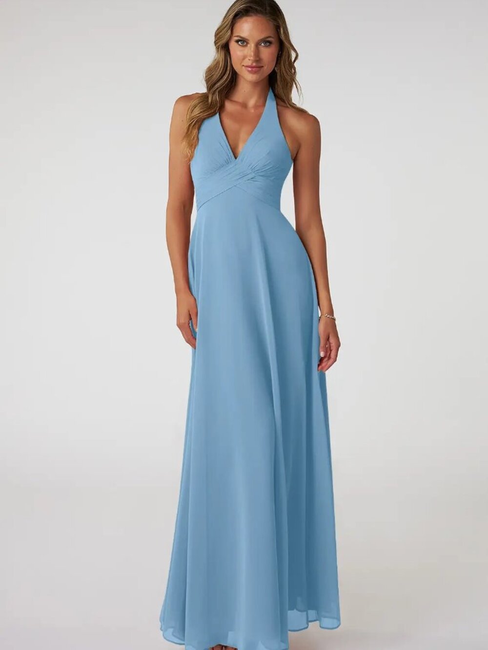 Azazie Tessie, Steel Blue, Bridesmaid Dress